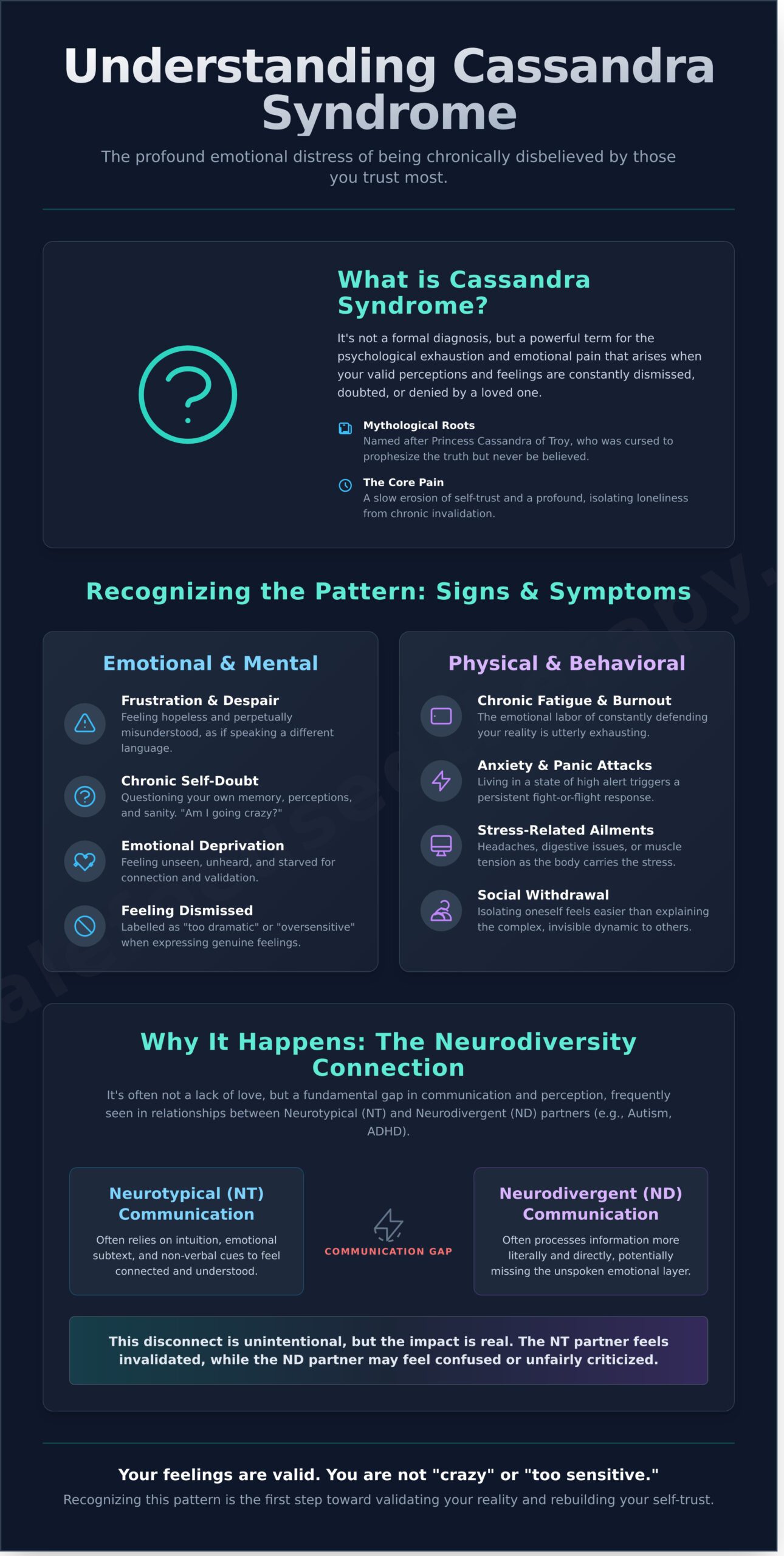 What Is Cassandra Syndrome? When You Feel Unseen in Your Relationship - Infographic