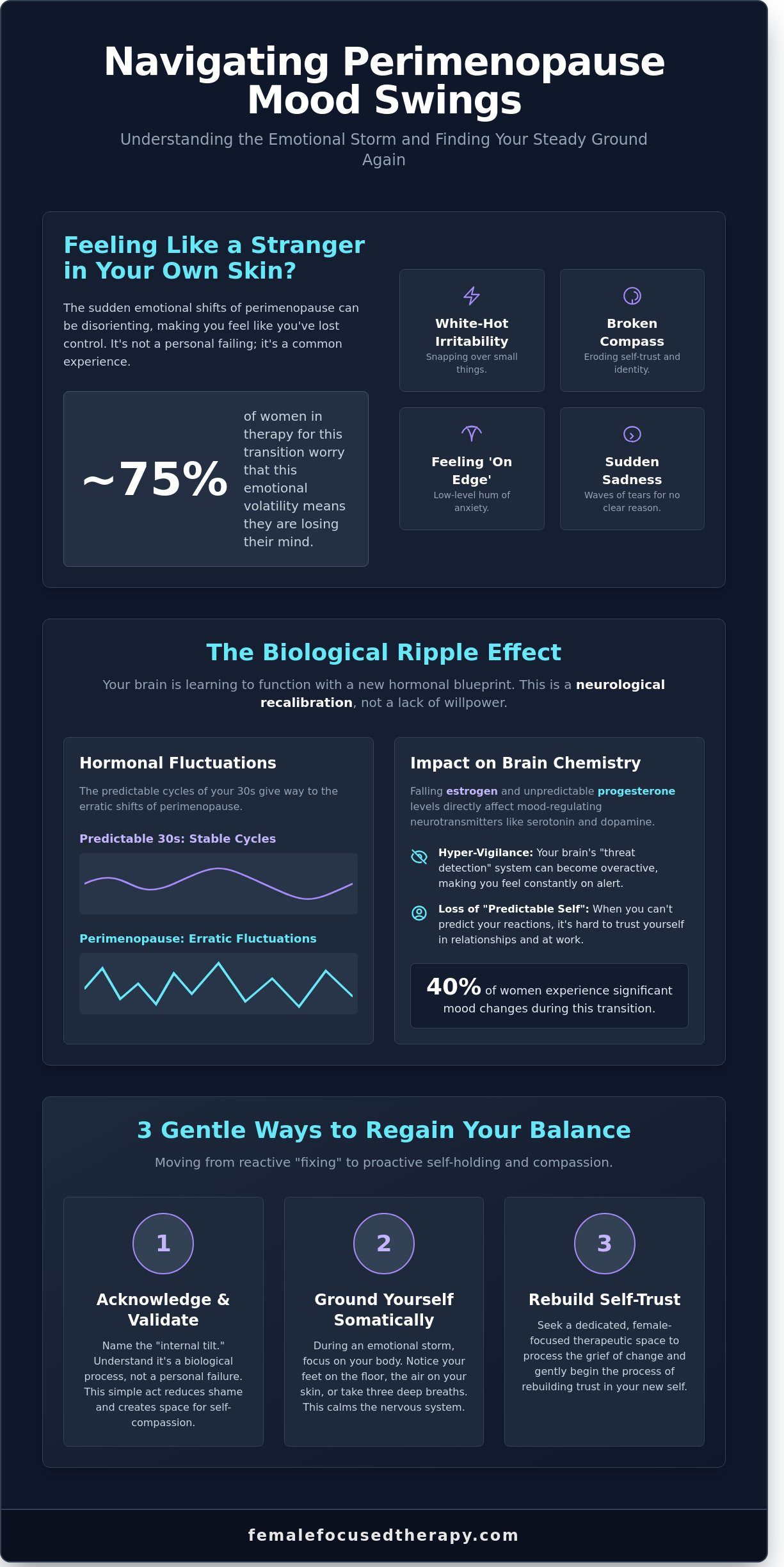 Navigating the emotional waves of perimenopause mood swings - Infographic