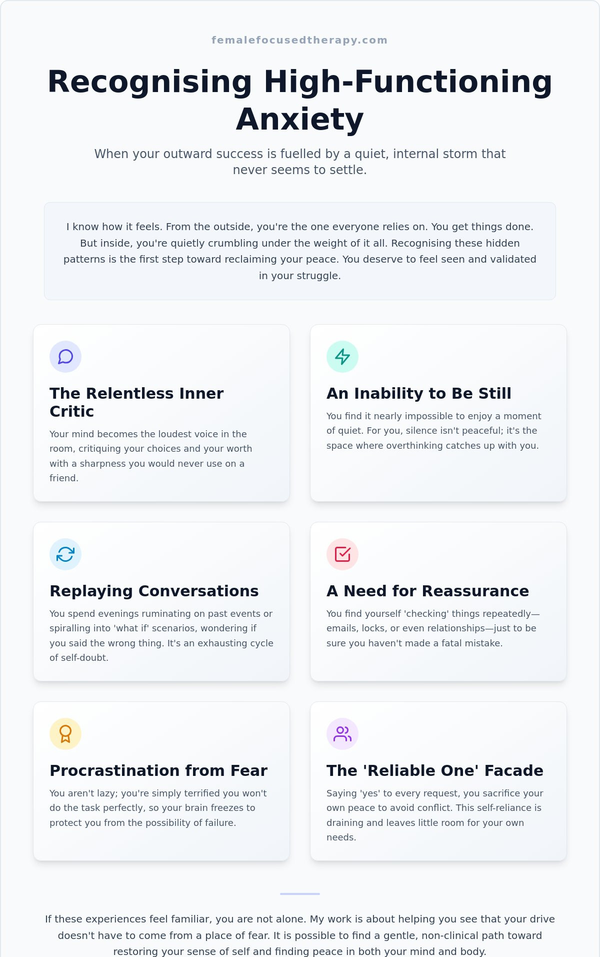 The main signs of high functioning anxiety